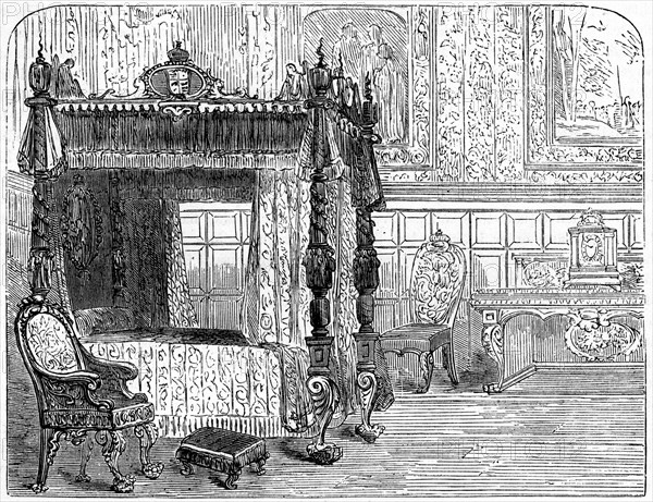 Queen Anne's (1665-1714) bedchamber, 18th century (19th century). Artist: Unknown