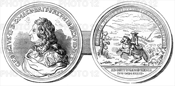 A medal struck to commemorate the Battle of Dettingen, 1743 (19th century). Artist: Unknown