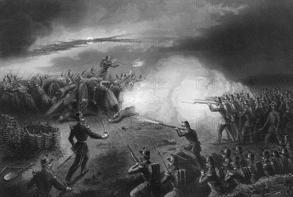 Attack and repulse of the Russians, before Sebastopol, Crimean War, (1857). Artist: DJ Pound