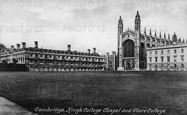 King's College Chapel and Clare College, Cambridge, Cambridgeshire, late 19th century.Artist: Francis Frith & Co