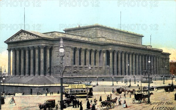 St George's Hall, Liverpool, Merseyside, late 19th century.Artist: Horrocks & Co