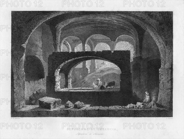 A sepulchre at Seleucia, Mesopotamia (Iraq/Iran), 1841.Artist: T Dixon