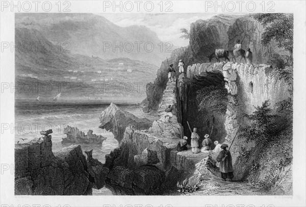 The tomb of St George, Bay of Kesrouan, Syria, 1841.Artist: MJ Starling