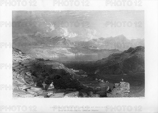 Lake Tiberias, or the Sea of Galilee, Israel, 1841Artist: W Floyd