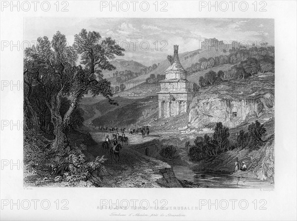 Absalom's Tomb, near Jerusalem, Israel, 1841.Artist: E Redclyffe