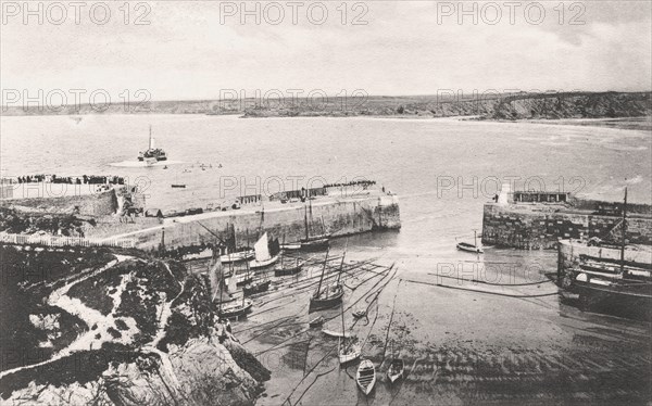 Newquay harbour, Newquay, Cornwall, 1908. Artist: Unknown