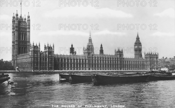 The Houses of Parliament, Westminster, London, 1933.Artist: Philco Publishing Company