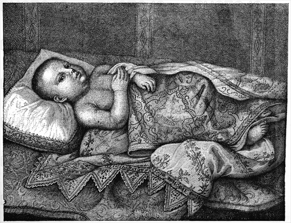 Leopoldo de' Medici (1617-1675) in his cradle, 1882. Artist: Unknown