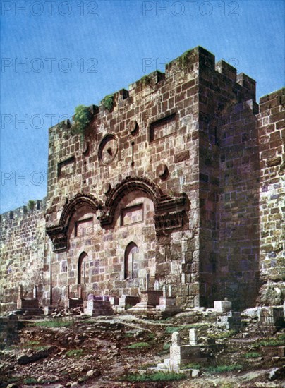 Battlements of Temple Hill, Jerusalem, Israel, 1933-1934. Artist: Unknown