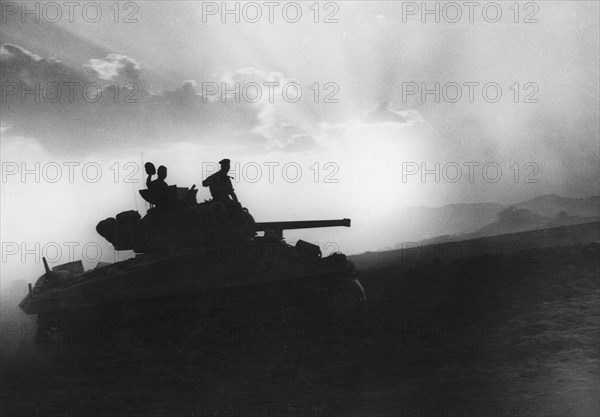 A squadron of tanks on the way to Rammacca, Sicily, 10 July 1943. Artist: Unknown