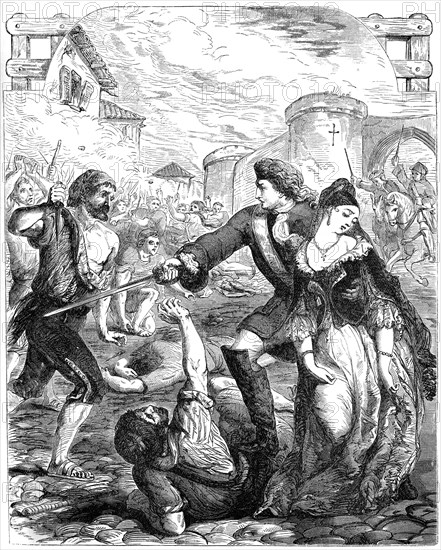 'The Rescue of the Duchess of Popoli', 18th century (19th century). Artist: Unknown