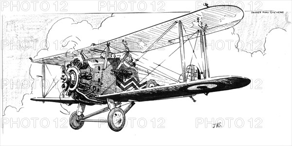 The Hawker Danecock aeroplane, c1920s.Artist: James Hay Stevens