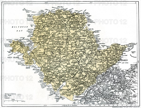 Map of Anglesey, 1924-1926. Artist: Unknown