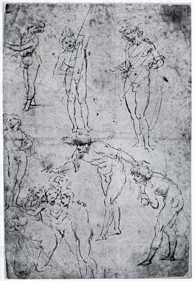 Studies for 'The Adoration of the Magi', 15th century, (1954). Artist: Leonardo da Vinci