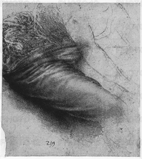 Study of a garment for St Anne, 1503-1517 (1954). Artist: Leonardo da Vinci