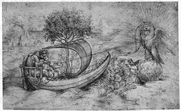 Allegory with wolf and eagle, c1516 (1954).Artist: Leonardo da Vinci