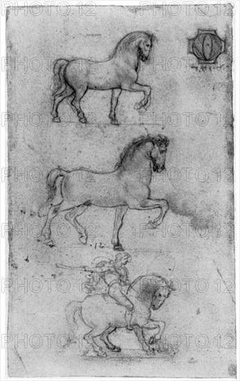 Studies for the 'Trivulzio Monument', c1508 (1954).Artist: Leonardo da Vinci