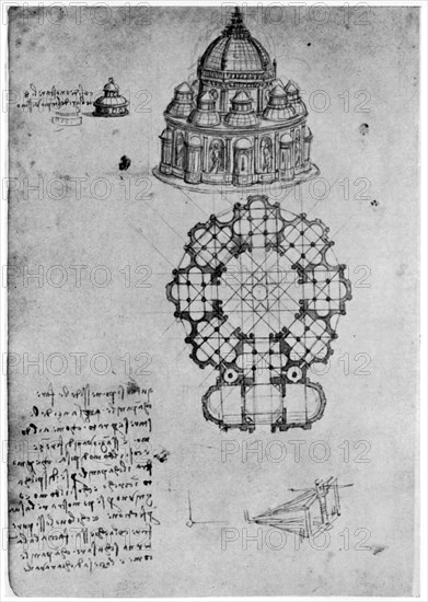 Designs for a central church, c1488 (1954).Artist: Leonardo da Vinci