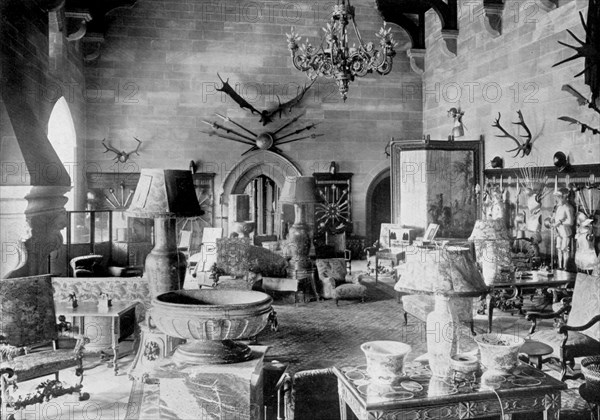 The Great Hall, Warwick Castle, 1924-1926.Artist: HN King