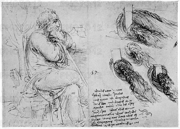 Studies of water eddies, c1513 (1954). Artist: Leonardo da Vinci