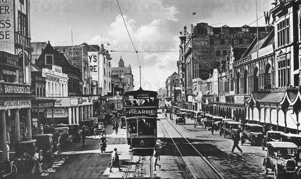 Tram on West Street, Durban, South Africa. Artist: Unknown