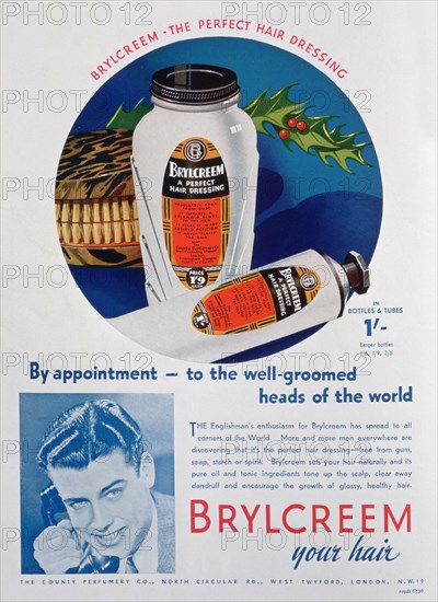 Brylcreem advert, 1938. Artist: Unknown