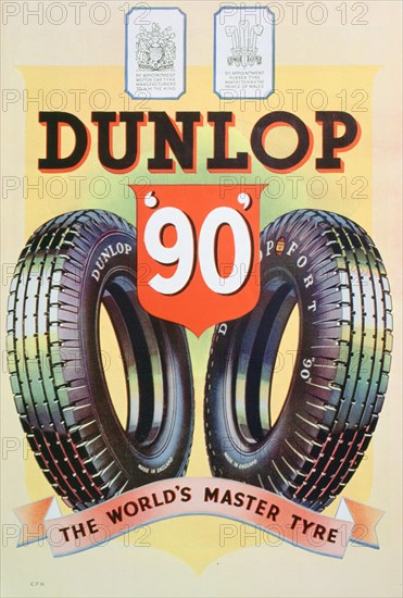 Advert for Dunlop '90' tyres, 1935. Artist: Unknown