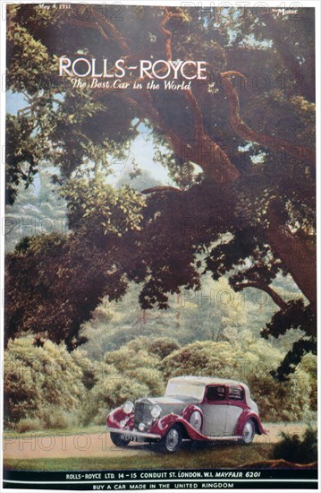 Rolls-Royce car advert, 1937. Artist: Unknown