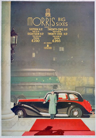 Advert for the Morris Big Six motor car, 1936. Artist: Unknown