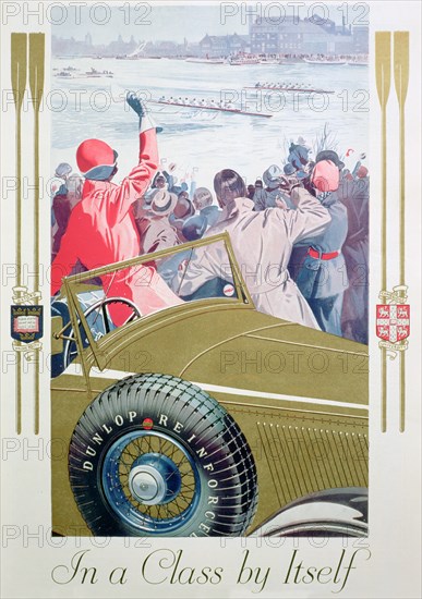 Advert for Dunlop tyres, 1932. Artist: Unknown