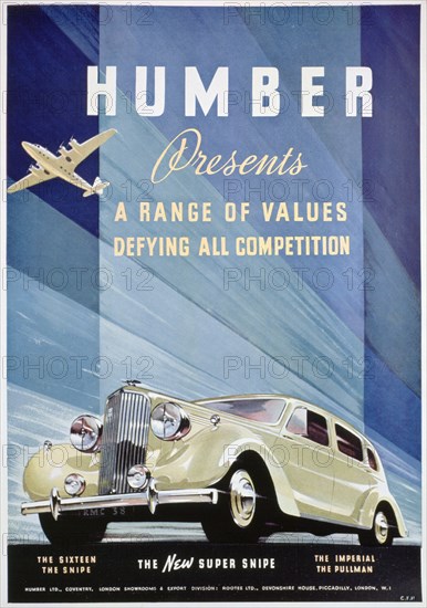 Advert for Humber motor cars, 1938. Artist: Unknown