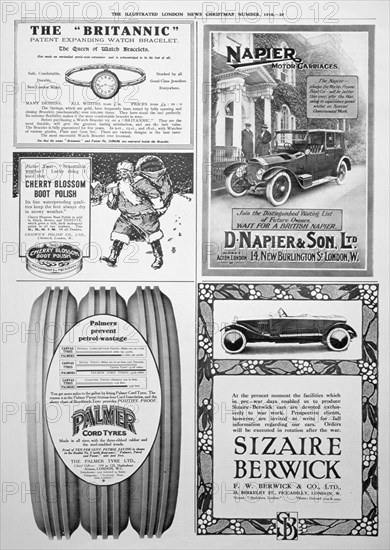 An advertising page in the Illustrated London News, Christmas, 1916. Artist: Unknown