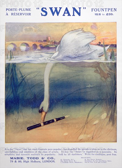 Advert for Swan fountain pens, c1906. Artist: Unknown