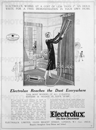 Electrolux vacuum cleaner advert, 1924. Artist: Unknown