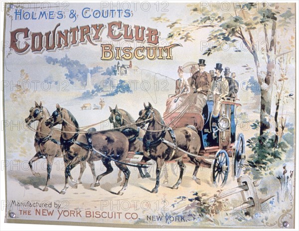 Advert for Holmes and Coutts Country Club Biscuits. Artist: Unknown