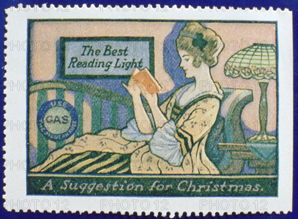 Early gas lighting advertisement label. Artist: Unknown