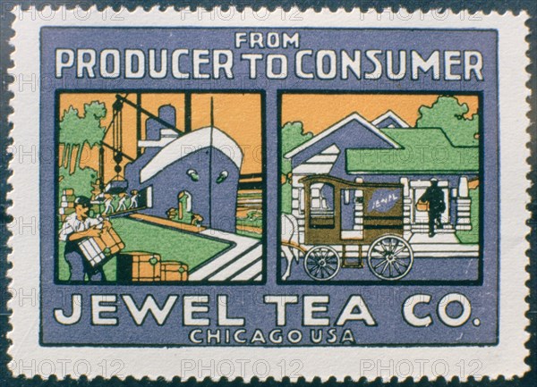 Label advertising the Jewel Tea Co of Chicago, USA. Artist: Unknown
