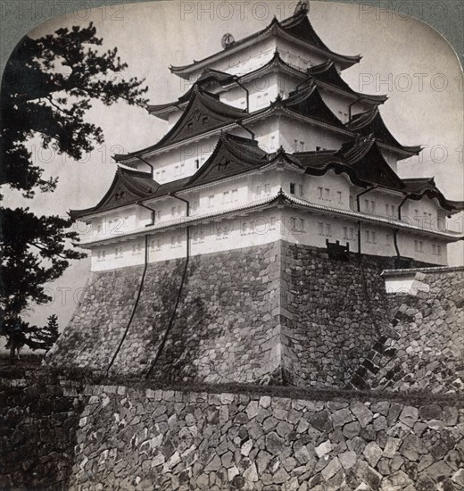 Medieval moated castle of Japanese princes, occasionally used by the Mikado Nagoya, Japan, 1896. Artist: Underwood & Underwood