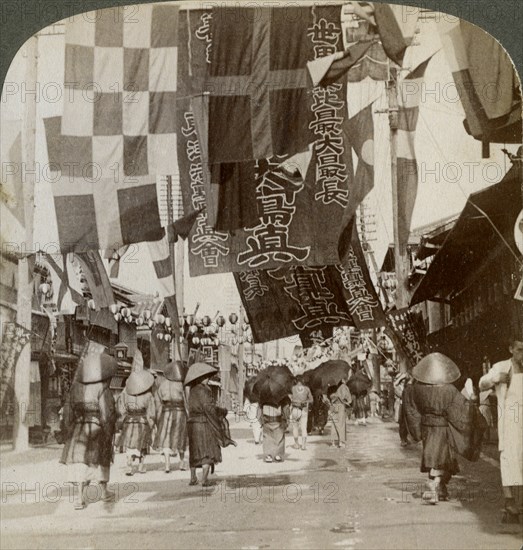 Dotombori, or Theatre Street, Osaka, Japan, 1904. Artist: Underwood & Underwood