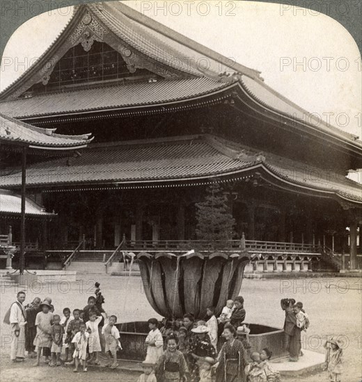 Main front of Higashi Hongan-ji, largest Buddhist temple in Japan, Kyoto, 1904.Artist: Underwood & Underwood