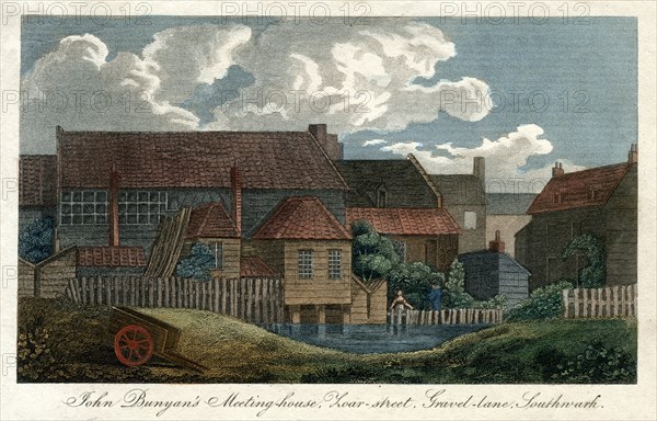 'John Bunyan's meeting house, Zoar-street, Gravel-Lane, Southwark, London', 1814. Artist: Unknown