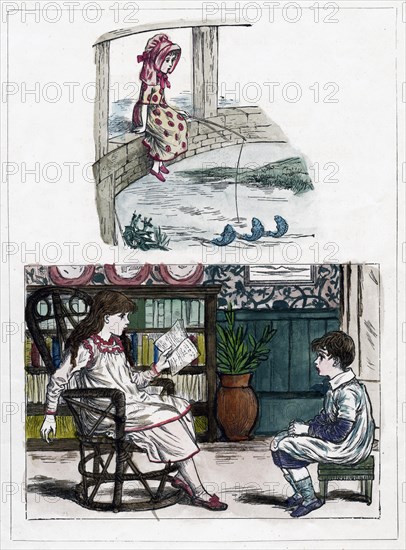 A print from The Little Folk's Nature Painting Book by Kate Greenaway, c1880s. Artist: Unknown