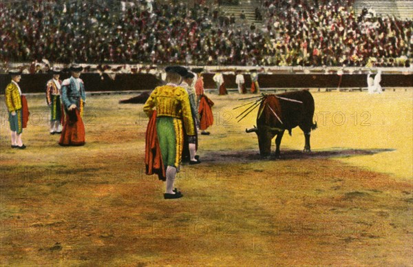 Bull fight, 20th century. Artist: Unknown