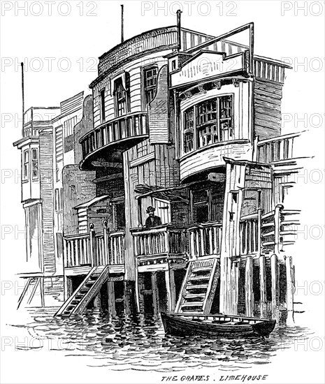 The Grapes public house, Limehouse, London, 1887. Artist: Unknown