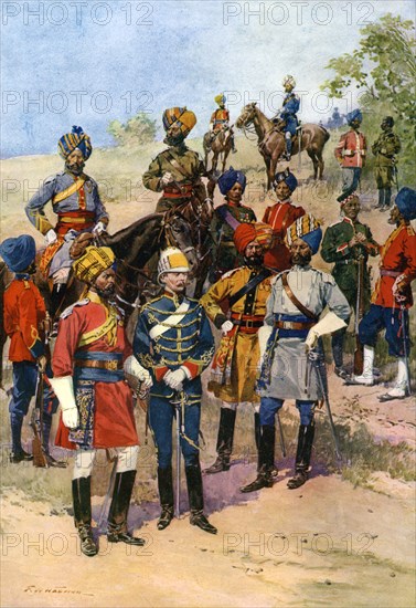 The King's 'Own' Regiments of the Indian Army.Artist: Frederic de Haenen