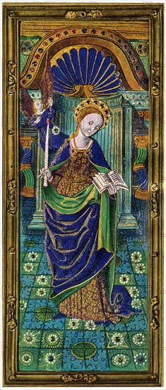 Shutter of a triptych, champlevé enamel on copper, 16th century, (1931). Artist: Unknown