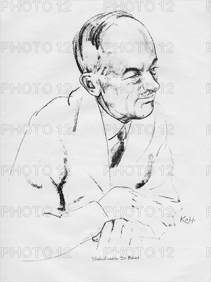 Dr Edvard Benes, Czechoslovakian statesman, 1935.Artist: Edmond Xavier Kapp