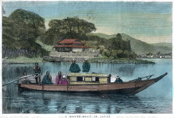 'A house-boat in Japan', 1888. Artist: Unknown