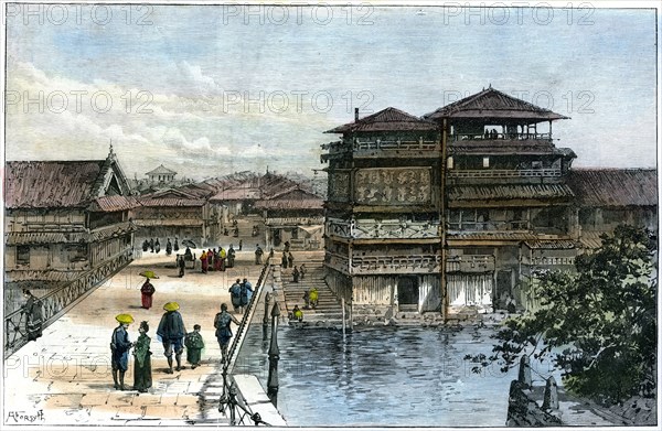 Yebisu Bashi, Osaka, Japan, 1891. Artist: A Forsyth