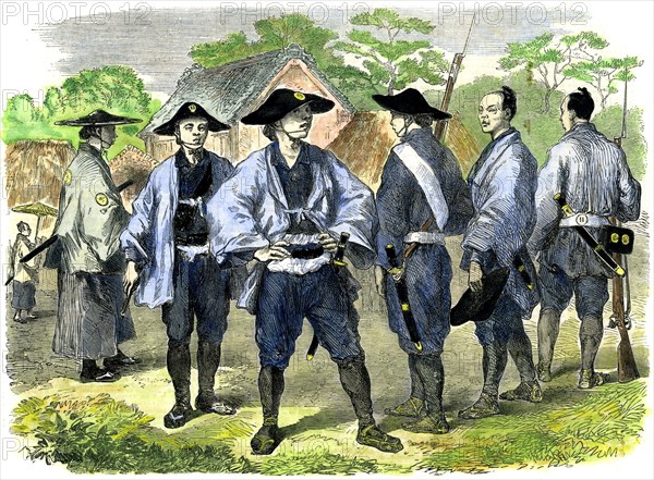 The new levy of Japanese infantry, 19th century. Artist: Unknown